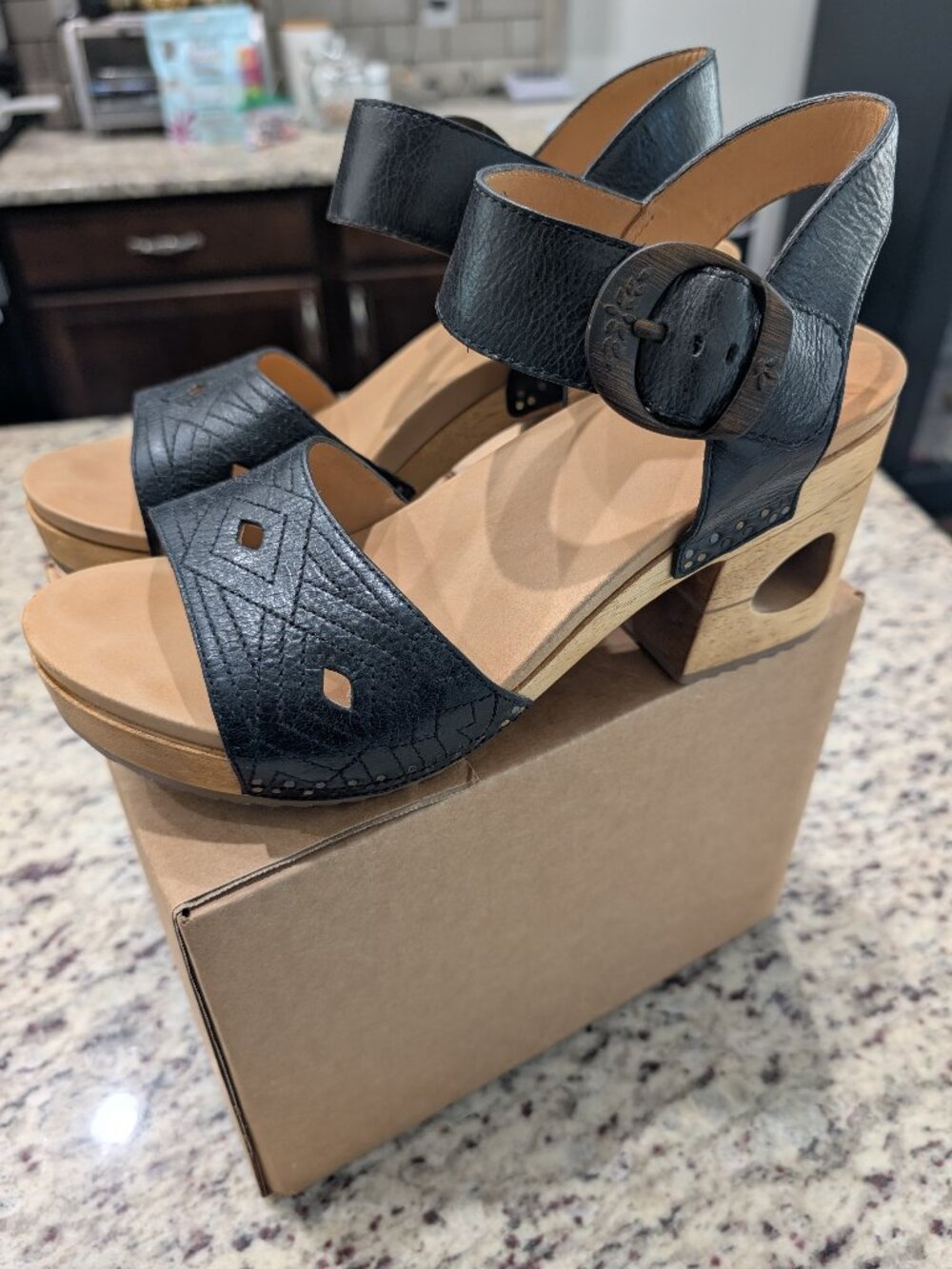 Dansko Adele Limited Edition Black Platform Sandals
